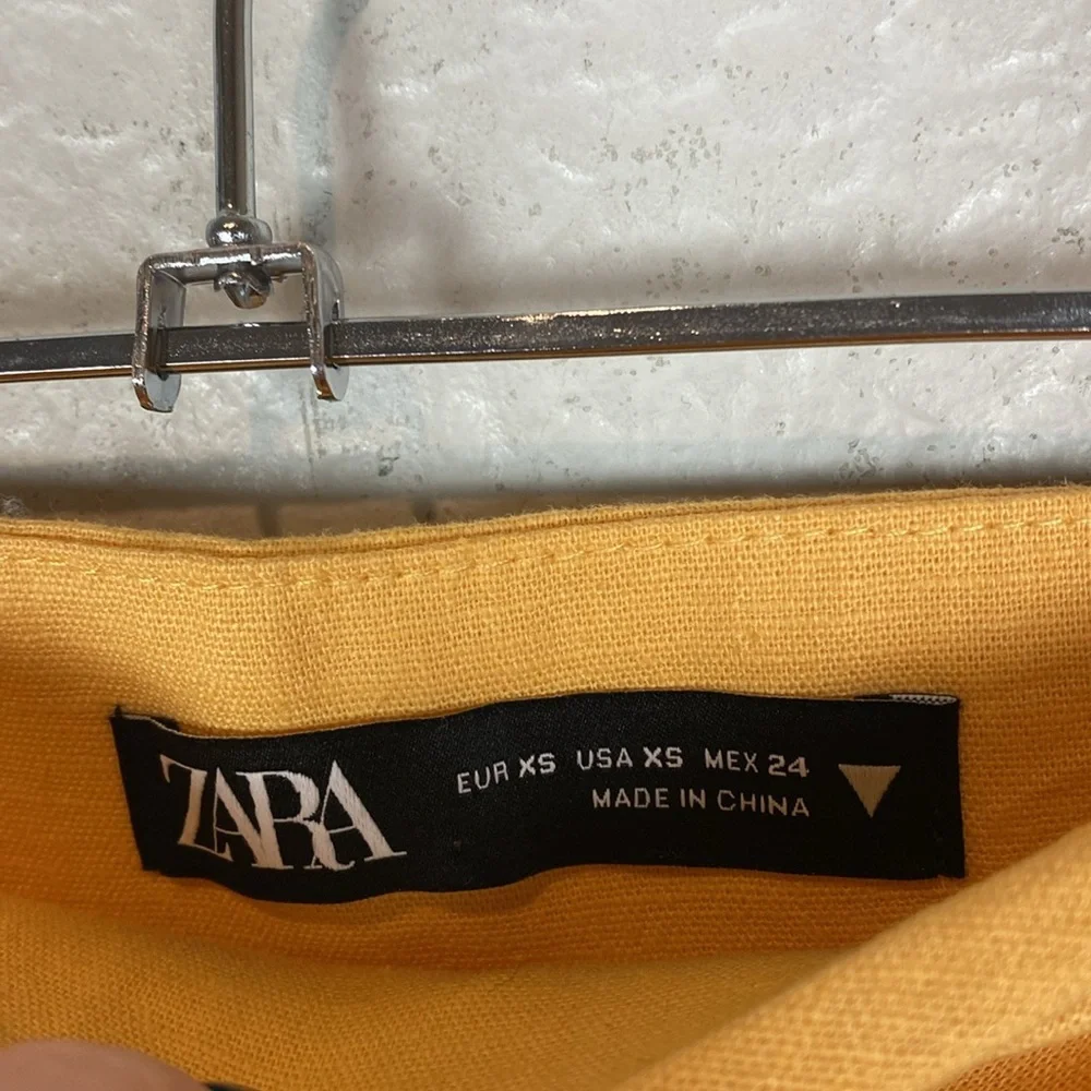 Zara yellow linen skirt